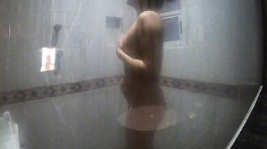 She showers after having rough sex - behind the scenes