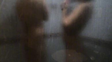 She showers after having rough sex - behind the scenes