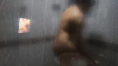 She showers after having rough sex - behind the scenes