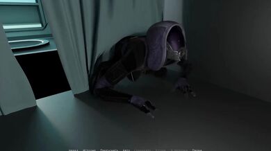 The mutant's huge dick pokes into the unknown and suddenly her tight ass appears there. 3D Hentai Game Animation