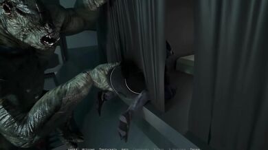 The mutant's huge dick pokes into the unknown and suddenly her tight ass appears there. 3D Hentai Game Animation