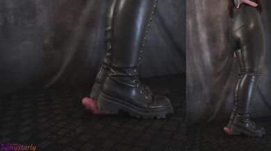 Cleaning My Dirty Combat Boots on Your Cock and Balls
