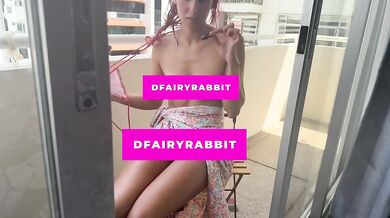 tits out and playing with my pussy on the balcony... i hope the neighbors watch