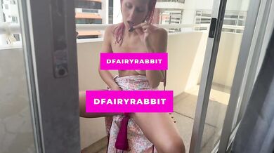 tits out and playing with my pussy on the balcony... i hope the neighbors watch
