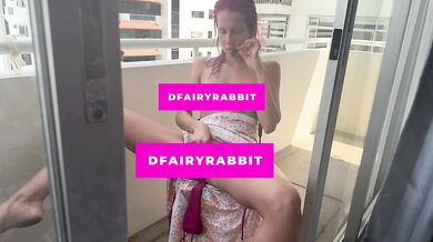 tits out and playing with my pussy on the balcony... i hope the neighbors watch