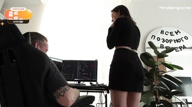 Secretary Is Talked To Anal With Her Husband On The Phone