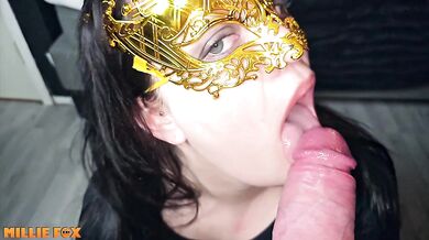 Amateur Milf enjoys a huge load of cum before swallowing it - Millie Fox