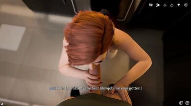 Redhead Lily Sucks Big Cock Deep ,Ass Filled With Hot Cum