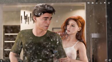 Redhead Lily Sucks Big Cock Deep ,Ass Filled With Hot Cum