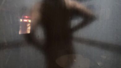 submissive Latina showering in the shower