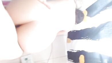 Doggy stand up and Cum on ass
