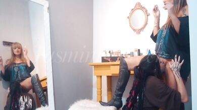 I blew smoke in her face and made her lick my pussy