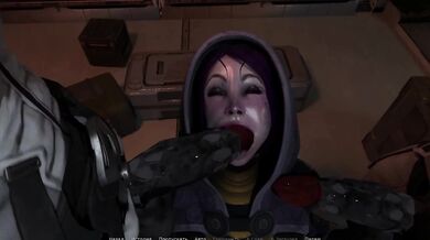 She takes two alien cocks in her mouth at the same time and swallows the sperm