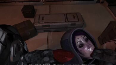 She takes two alien cocks in her mouth at the same time and swallows the sperm