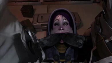She takes two alien cocks in her mouth at the same time and swallows the sperm