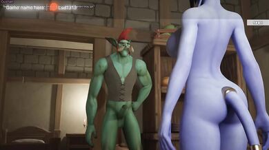 The troll caught the draenei girl by surprise and immediately got her pregnant.