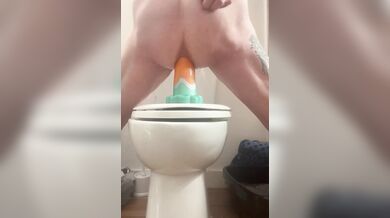 Anal toy fist riding