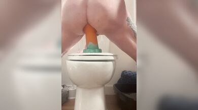 Anal toy fist riding