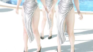 Dead or Alive Xtreme Venus Vacation Yukino Kokoro and Helena Soiree Dress Nude Mod Fanservice Appreciatio
