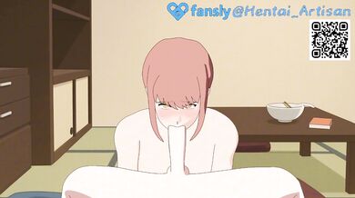 MAKIMA HENTAI / Deepthroat / Blowjob POV / Chainsaw Man / Double Penetration