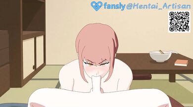 MAKIMA HENTAI / Deepthroat / Blowjob POV / Chainsaw Man / Double Penetration