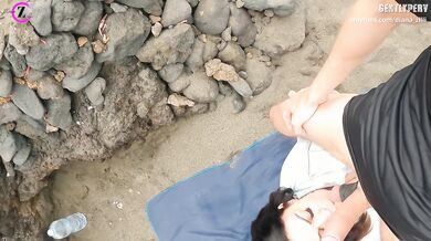 Hot Sex with a Random Stranger on Nudist Beach - full video on my OF