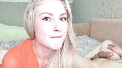 Compilation of cum in mouth and cum swallowing games from a beauty
