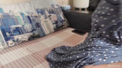 Stepmom caught stepson sniffing her panties and helped him cum