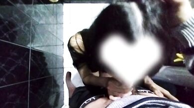 During a party, I give a blowjob to a stranger in the bathroom.