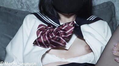 (Customized Video) The JK girl in black garter stockings plays with her pussy & double pleasure