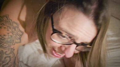 Wife fucks black cock in front of husband and tells him to cum in her pussy