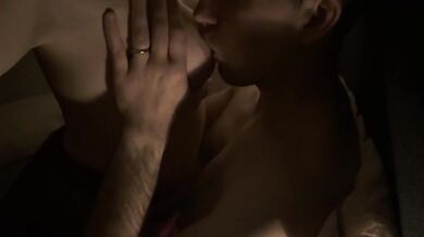 Passionately licked the nipples of a hungry milf on the first date
