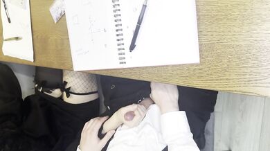 Alt classmate blows me during lesson and begs to fuck her in toilet