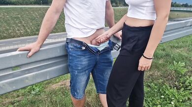 Public blowjob on the highway