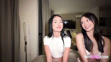 THREESOME WITH 2 CUTE 18YO LATINAS ENDS IN SQUIRT!