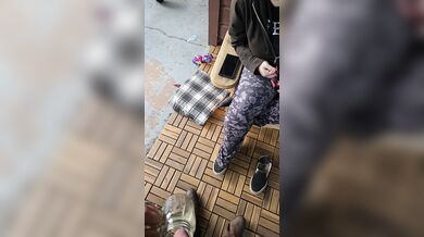 Stealthy piss drinking in public
