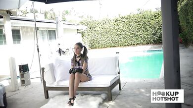 BTS - Petite Harmony Wonder Spreads Her Pussy During A Photoshoot!