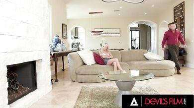 DEVILS FILM - Naughty Teen Exhibitionist Chloe Temple Fucks Right In Front Her Stepfather