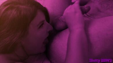 Horny Husband Invites BBW Aurora for a Creamy Facial