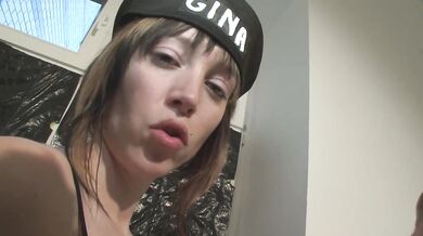 Gina joins in when the husband wants to fuck his wife in the ass while she's making coffee.