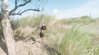 Valentines adventure got risky l Diving naked and getting ass fucked in the forest river