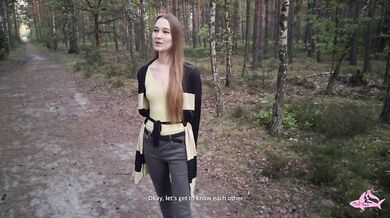 Sexy nymphomaniac in the forest made me cum in her mouth