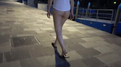 Walking bottomless by the canal