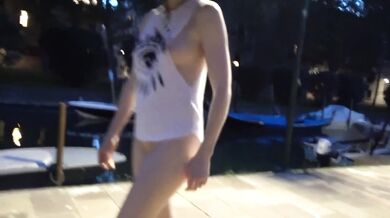 Walking bottomless by the canal