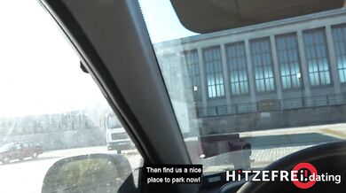 Risky Public Sex: Hot German Brunette Milf with Fake Tits