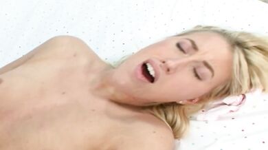 CAUGHT TEENIES Scene-4_Blonde teen with a big ass Megan Moore getting a facial while having sex with her trainer