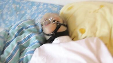 Moaning orgasm in breathplay mask and straightjacket with Magic Wand (2014)