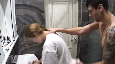 The student came home and I immediately took her to the shower so she could suck my cum.