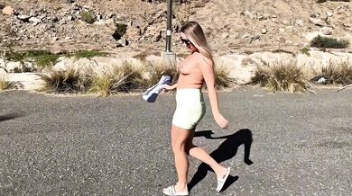 Risky girl public flashing no panties on the street: a hot compilation