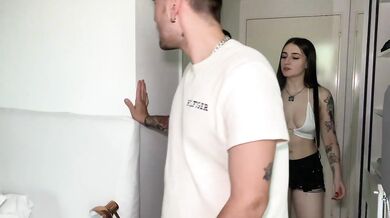 Two Student Roommates Fuck the Landlord While He Shows Them the Apartment - Barbygirlok and Chavitaxxx